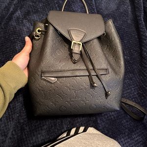Louis Vuitton Black Leather Backpack
